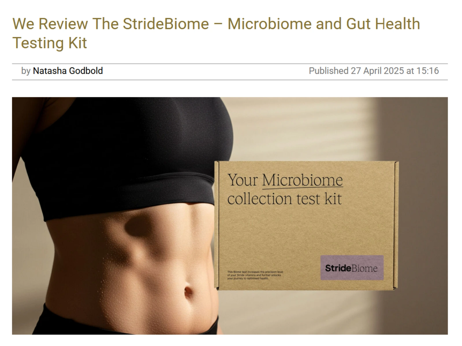 Luxurious Magazine: We Review The StrideBiome - Microbiome and Gut Health Testing Kit